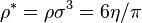 \rho^* = \rho \sigma^3=6\eta/\pi