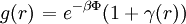 \left.g(r)\right. = e^{-\beta \Phi} (1+ \gamma(r))