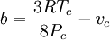 b= \frac{3RT_c}{8P_c}-v_c