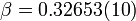 
\beta= 0.32653(10)
