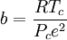 b=\frac{RT_c}{P_ce^2}