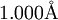 1.000\mathrm{\AA}
